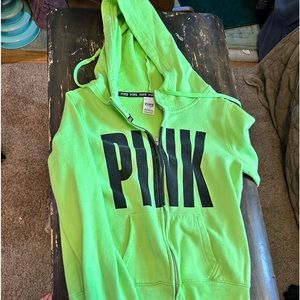 PINK Hoodie lime green